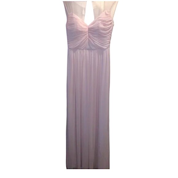 Alfred Sung D705 Chiffon Knit Bridesmaid Dress, Blush Pink, Size 4 - Picture 1 of 9
